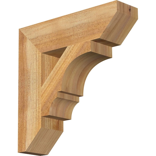 Ekena Millwork Balboa Slat Rough Sawn Bracket, Western Red Cedar, 4"W x 16"D x 16"H BKT04X16X16BOA06RWR - main